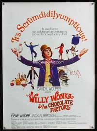 a274 WILLY WONKA & THE CHOCOLATE FACTORY English 20x28 movie poster R90s