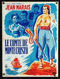 a340 COUNT OF MONTE CRISTO French 23x32 movie poster '55 Cerutti