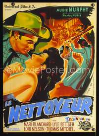 a344 DESTRY French 23x32 movie poster '54 Audie Murphy, cool art!