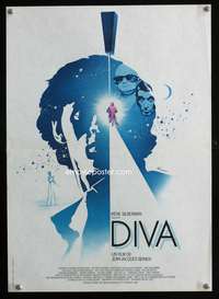 a310 DIVA French 15x21 movie poster '82 Beineix, cool Ferracci art!