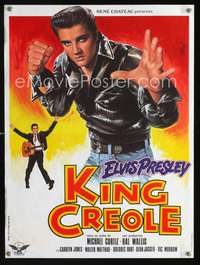 a319 KING CREOLE video French 15x21 movie poster R78 Elvis by Jean Mascii!