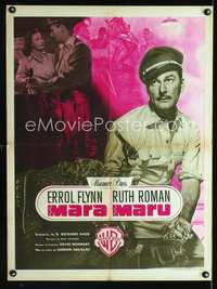 a365 MARA MARU French 23x32 movie poster '52 Errol Flynn, Ruth Roman