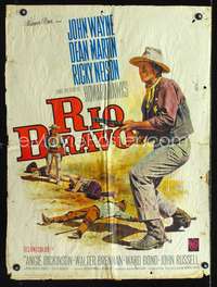 a369 RIO BRAVO French 23x32 movie poster R60s John Wayne, Mascii art!