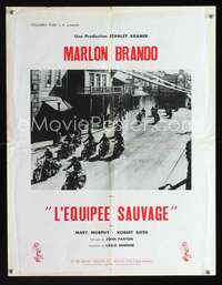 a378 WILD ONE French 20x26 movie poster '53 different biker image!