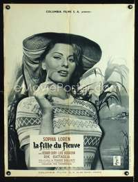 a379 WOMAN OF THE RIVER French 23x32 movie poster '55 Sophia Loren
