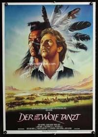 a282 DANCES WITH WOLVES German movie poster '90 great Casaro art!