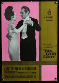 a293 MY FAIR LADY German movie poster '64 Audrey Hepburn, Harrison