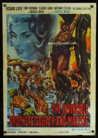 a382 INVINCIBLE BROTHERS MACISTE Italian export one-sheet movie poster '64