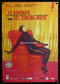 a383 LE GIORNATE DEL CINEMA MUTO Italian film fest one-sheet movie poster '00