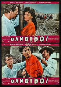 a451 BANDIDO 2 Italian photobusta movie posters '56 Robert Mitchum
