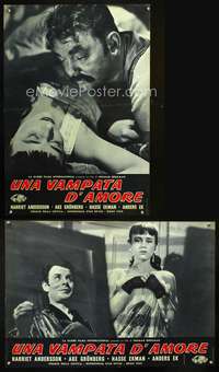 a456 NAKED NIGHT 2 Italian photobusta movie posters '59 Ingmar Bergman