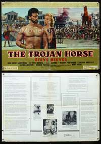 a507 TROJAN HORSE 2-sided Italian photobusta movie poster '62 Reeves