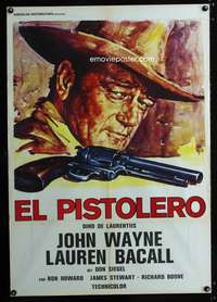 a385 SHOOTIST Italian one-sheet movie poster '76 best art of John Wayne!