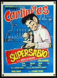 a140 EL SUPERSABIO Mexican movie poster R50s Cantinflas