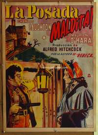 a142 JAMAICA INN Mexican movie poster '39 Hitchcock, Laughton