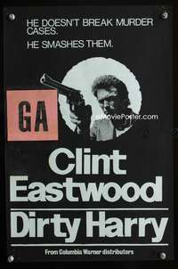 a106 DIRTY HARRY New Zealand movie poster '71 Clint Eastwood classic!