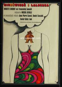 a177 BEAR & THE DOLL Polish 23x33 movie poster '72 great Bodnar art!