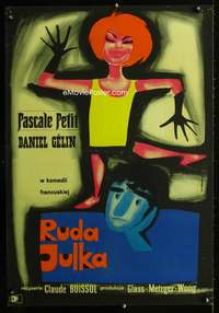 a208 JULIE THE REDHEAD Polish 23x33 movie poster '63 great Gorka art!