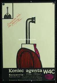 a212 KONEC AGENTA W4C Polish 23x33 movie poster '67 wacky Flisak art!