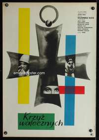 a213 KRZYZ WALECZNYCH Polish 23x33 movie poster '59 cool artwork!