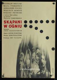 a247 SKAPANI W OGNIU Polish 23x33 movie poster '64 Dabrowski art!