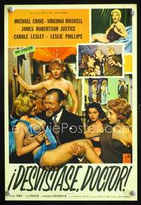 a552 DOCTOR IN LOVE Spanish 10x15 movie poster '61 English hospital sex!