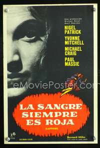 a558 SAPPHIRE Spanish 10x15 movie poster '60 Yvonne Mitchell, Basil Dearden
