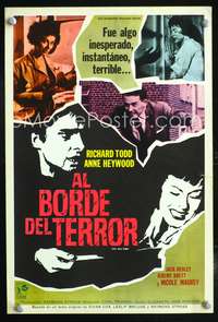 a563 VERY EDGE Spanish 10x15 movie poster '62 Richard Todd, Anne Heywood