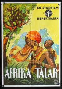 a013 AFRICA SPEAKS Swedish movie poster '30 wild female native art!