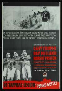 a024 BEAU GESTE Swedish 25x38 '39 Gary Cooper, Ray Milland