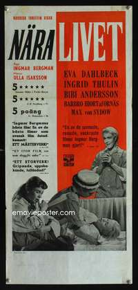 a036 BRINK OF LIFE Swed stolpe movie poster '58 Ingmar Bergman