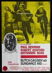 a030 BUTCH CASSIDY & THE SUNDANCE KID Swedish movie poster '69 Newman