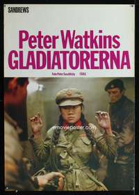 a031 GLADIATORS Swedish movie poster '69 Peter Watkins war movie!