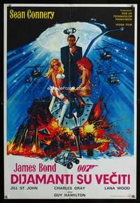 a517 DIAMONDS ARE FOREVER Yugoslavian movie poster '71 James Bond!