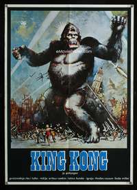 a526 KING KONG ESCAPES Yugoslavian movie poster '70s art of HUGE ape!