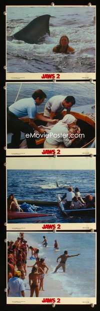 b167 JAWS 2 4 color 8x10 mini movie lobby cards '78 you thought it was safe!