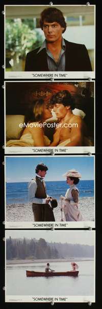 b178 SOMEWHERE IN TIME 4 color 8x10 mini movie lobby cards '80 Chris Reeve