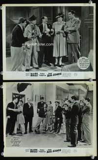 b495 BIG STORE 2 English Front of House movie lobby cards '41 Marx Brothers, Martin