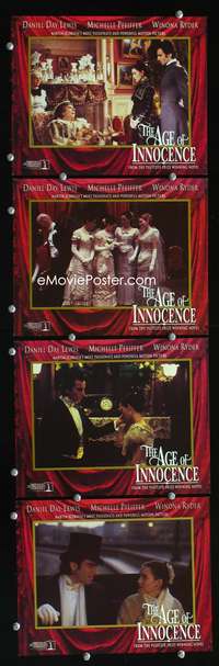 b151 AGE OF INNOCENCE 4 8x10 mini movie lobby cards '93 Scorsese