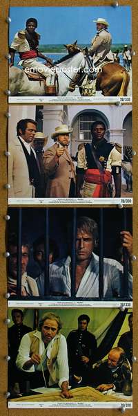 b155 BURN 4 8x10 mini movie lobby cards '70 Marlon Brando, Pontecorvo