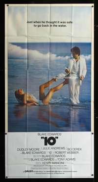 c003 '10' three-sheet movie poster '79 Bo Derek, classic Jaws parody image!