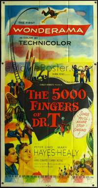 c001 5000 FINGERS OF DR. T three-sheet movie poster '53 written by Dr Seuss!