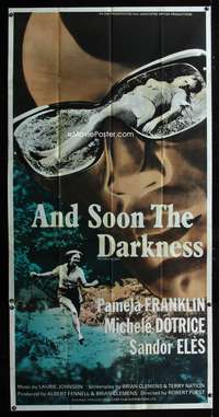 c014 AND SOON THE DARKNESS English three-sheet movie poster '70 Robert Fuest