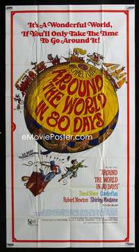 c020 AROUND THE WORLD IN 80 DAYS three-sheet movie poster R68 all-stars!