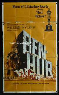 c035 BEN-HUR three-sheet movie poster R68 Charlton Heston, William Wyler