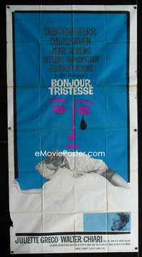 c049 BONJOUR TRISTESSE three-sheet movie poster '58 Kerr, Saul Bass art!