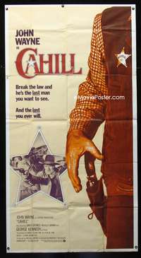 c061 CAHILL three-sheet movie poster '73 classic Marshall John Wayne!