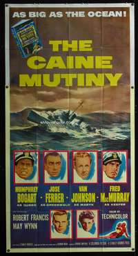 c062 CAINE MUTINY three-sheet movie poster '54 Humphrey Bogart, Jose Ferrer