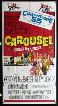c067 CAROUSEL three-sheet movie poster '56 Shirley Jones, Gordon MacRae