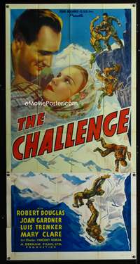 c071 CHALLENGE three-sheet movie poster '38 1st Matterhorn Alps climbing!